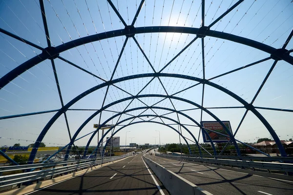 stock image Bucharest, Romania. 23rd June, 2023: Inauguration of the Pallady Overpass, which connects the A2 motorway, known as The Motorway of the Sun, built by the mayor's office of Sector 3 in Bucharest.