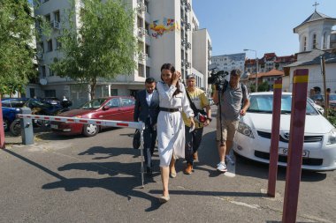 Bükreş, Romanya. 28 Ağustos 2023: 1. Bölge Belediye Başkanı Clotilde Armand, Milli Dürüstlük Ajansı 'nın ihbarı üzerine hazırlanan bir dosyada şüpheli olduğu bildirildi..