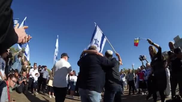 Bukurešť Rumunsko Října 2023 Stojím Shromážděním Izraele Organizovaným Izraelskou Ambasádou — Stock video