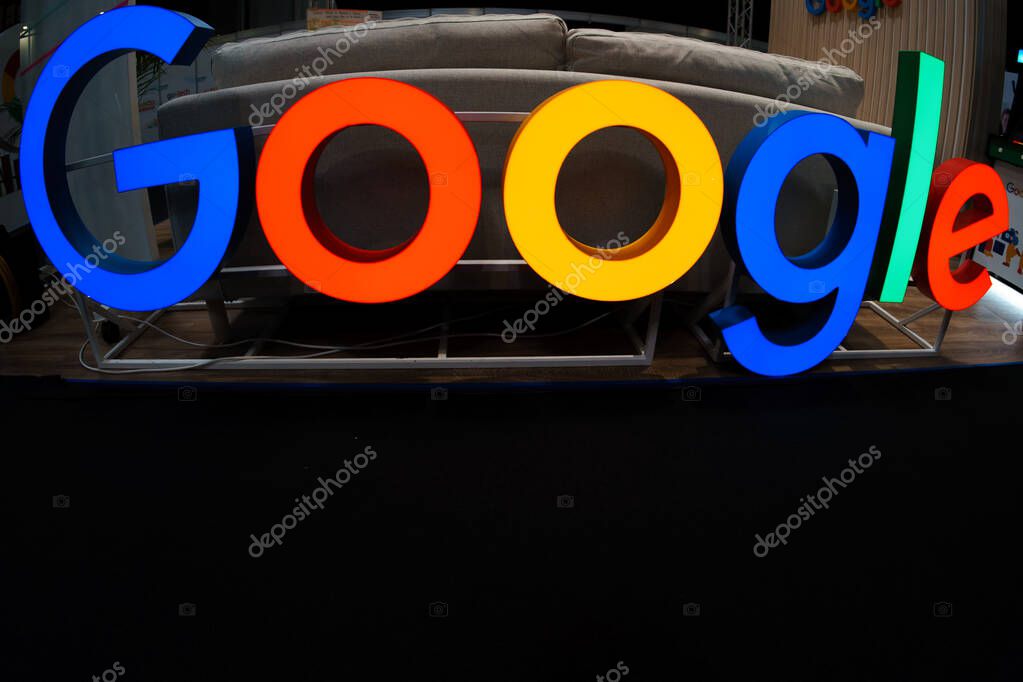 Bucharest, Romania. 9th Nov, 2023: Google stand at GoTech World, IT & Digital expo-conference.