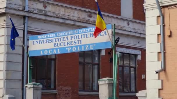 Bükreş Romanya Ocak 2024 Bükreş Politeknik Üniversitesi Polizu Binası — Stok video