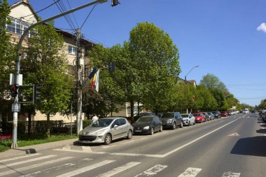 Otopeni, Romanya. 8 Nisan 2024: Bükreş 'in 14 km kuzeyindeki Otopeni kentinin manzarası.