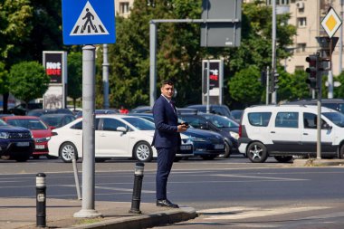 Bucharest, Romania. 1st July, 2024: George Simion, president of Alliance for the Union of Romanians (AUR) and candidate for the presidency of Romania, arrives for the consultations regarding the calendar of the presidential elections with the Prime M clipart