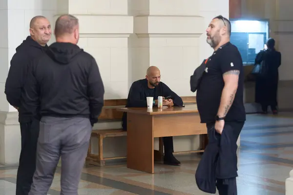 stock image Bucharest, Romania. 2nd Oct, 2024: Andrew Tate wait to enter the courtroom for a hearing at the Bucharest Court of Appeal.