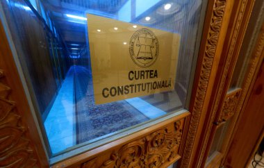 Bucharest, Romania. 6th Dec, 2024: Entrance of the Constitutional Court of Romania (CCR) after the session in which the Court ruled to annul the entire presidential election process. clipart