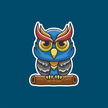 Owl logo mascot sticker