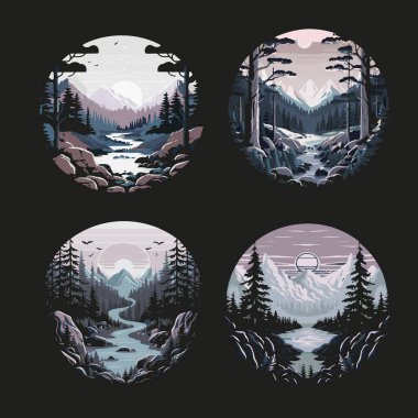 Orman manzarası bir doğa için mistisizm dokunuşu ile