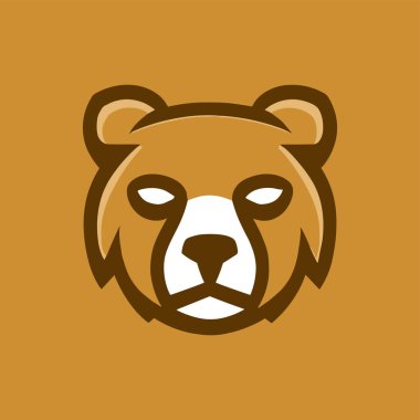 Modern ve minimalist yaklaşımlı bir ayının sevimli vektör logosu