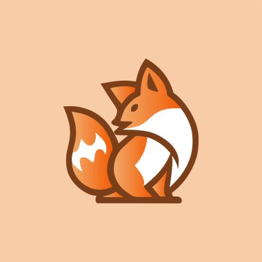 Modern Minimalist Kitsune Logosu