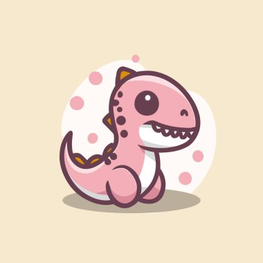 Şirin kawaii Dino Modern logosu