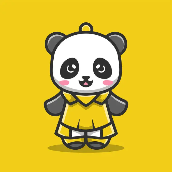 stock vector Vector cute Panda Character Heroes