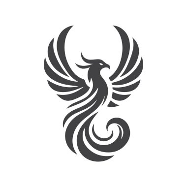 Modern Anka Logosu Monokrom Tasarımı