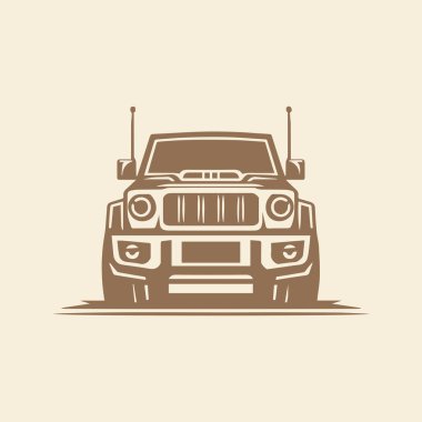 Araba Logosu Monokrom Vintage Tasarımı-