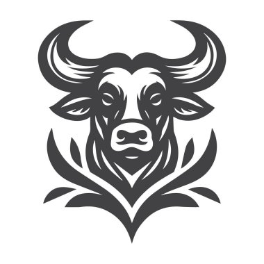 Boğa Başı Logosu Monokrom Tasarımı