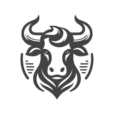 Boğa Başı Logosu Monokrom Tasarımı