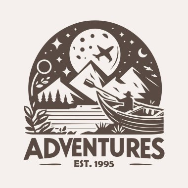 Dağ Logosu Tek Renkli Macera