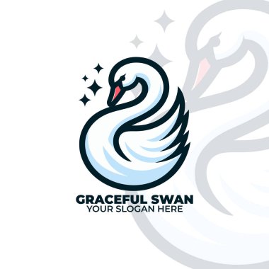 Zarif Kuğu Basit Logo Tasarımı