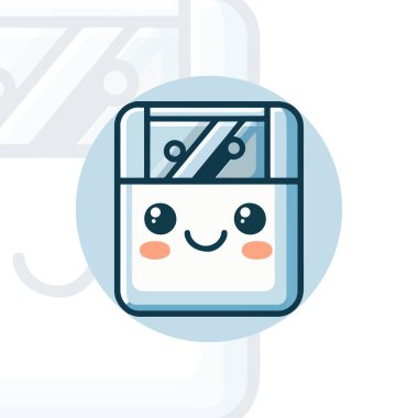 Gülümseyen yüzlü şirin bir düz dizayn bileyicisi var.