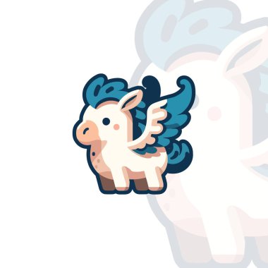 Basit tek boynuzlu at logo vektör tasarımı