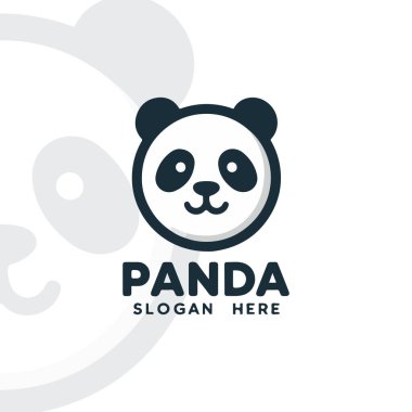 Bir panda minimalist düz logosu