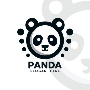 Bir panda minimalist düz logosu