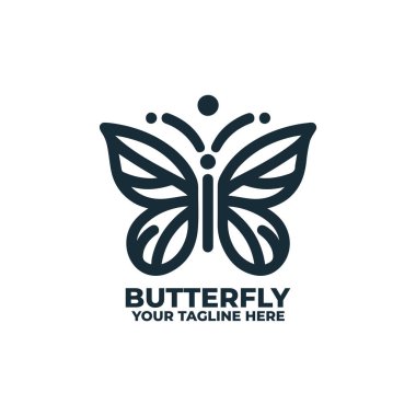 Bir kelebeğin minimalist düz logosu