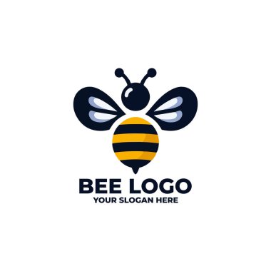 Bir arının düz dizayn logosu