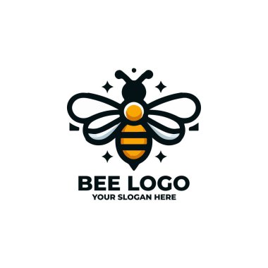 Bir arının düz dizayn logosu