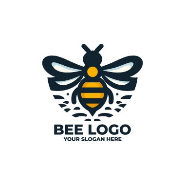 Bir arının düz dizayn logosu