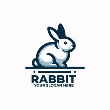 Düz minimalist bir tavşan logosu