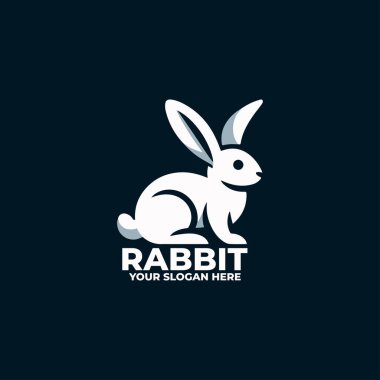 Düz minimalist bir tavşan logosu
