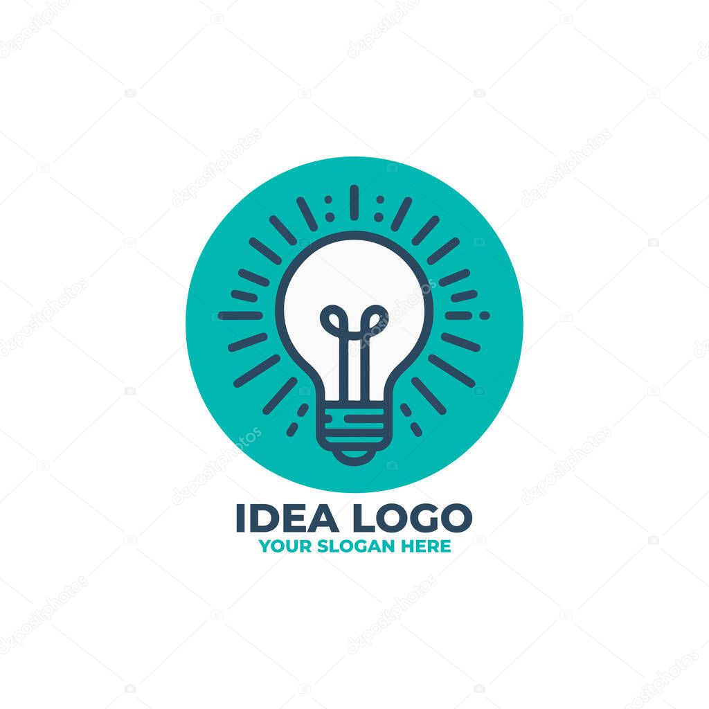 A flat logo of a light bulb