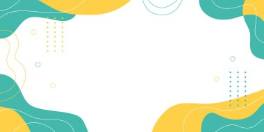 Yeşil ve Sarı sıvı şekilli Düz Arkaplan Beyaz