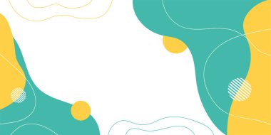 Yeşil ve Sarı sıvı şekilli Düz Arkaplan Beyaz