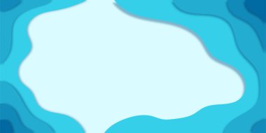 Kağıt kesme biçiminde soyut mavi arkaplan. 