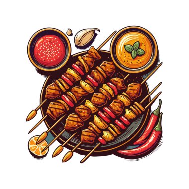 Fıstık soslu şiş ve ızgara et..