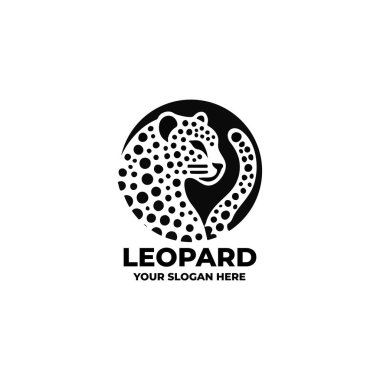 Basit ve modern bir leoparın düz tasarım logosu