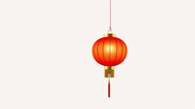 Minimalist Altın Tasselli Canlı Kırmızı Fener