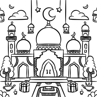 Cami illüstrasyonu El Karalama Çizer