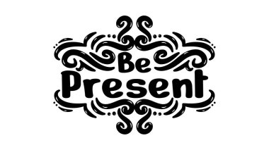 Basit monokrom motivasyonel alıntı tasarımı. Temiz beyaz arkaplanda zarif girdaplarla 