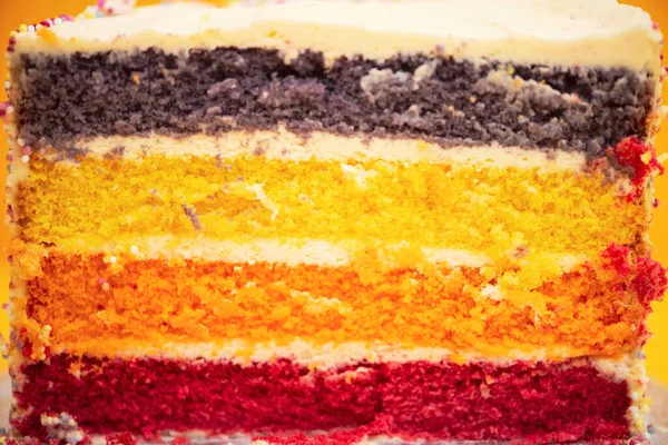 Cake Cream Colorful Layers Bright Background — Stock Photo, Image