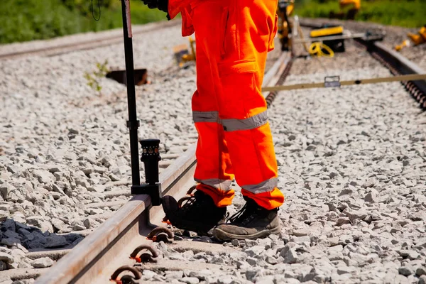 Construcción Una Vía Férrea Obras Ferroviarias Inglaterra — Foto de Stock