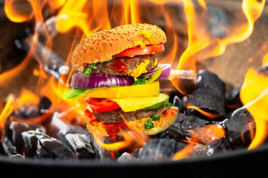 Lezzetli ev yapımı hamburger.