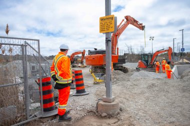 Baharda Kanada 'da demiryolu inşaatı, şantiye