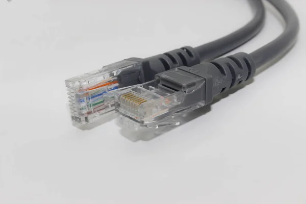 Lan Network Kabel Geïsoleerd Witte Achtergrond — Stockfoto