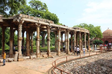 Delhi , India - historical monuments qutub minar 15 august 2024 clipart