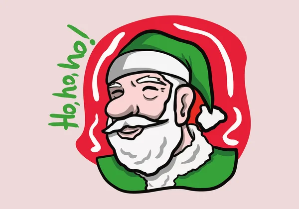 Handzeichnung Des Weihnachtsmannsatzes Cartoon Stil Mit Handgezeichnetem Text Weihnachtsmann Mit — Stockvektor