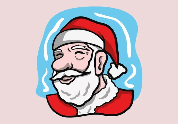Handzeichnung Des Weihnachtsmannes Cartoon Stil Mit Rotem Kostüm — Stockvektor