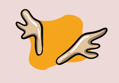 Geyik Boynuzları Logo Şablonu Çizim Tasarımı. Vektör illüstrasyonu.