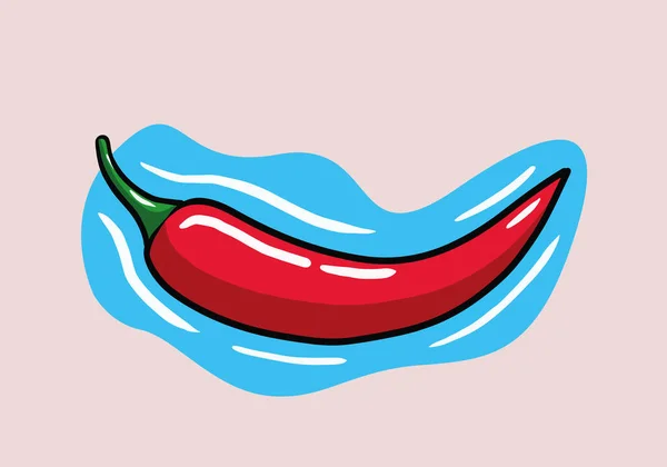 Hand Drawn Mexican Traditional Food Hot Chili Peppers Vector — Stock Vector